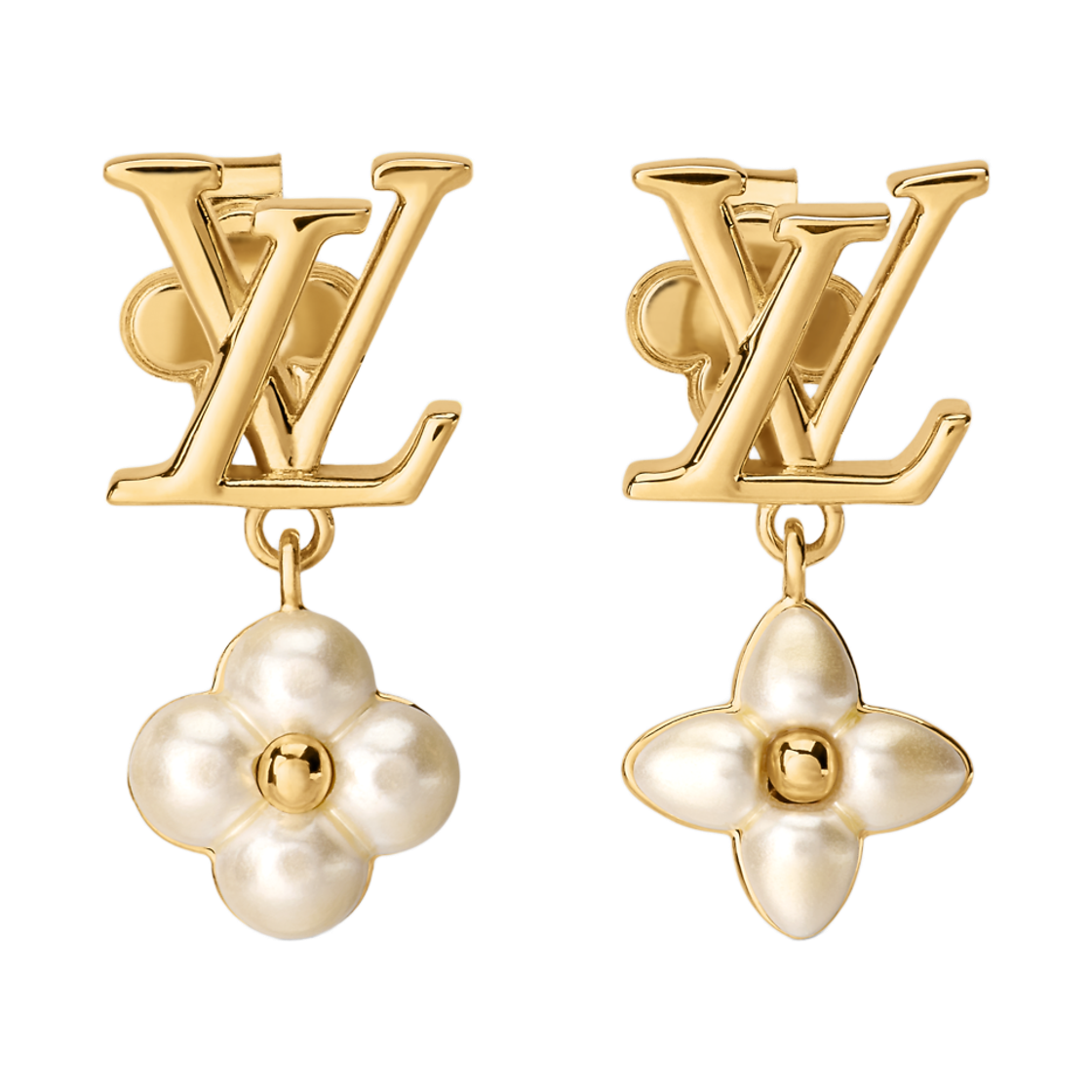 M03914 (W) Louis Vuitton LV Floragram XS Earrings Gold