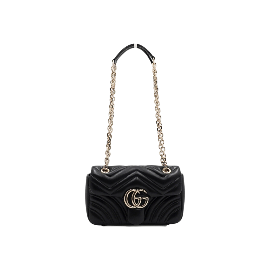 구찌 837280 블랙 마틀라세 신형 GG마몽(마몬트) 금장체인 스몰 숄더백 크로스백aa64080(Gucci 837280 Black Matelasse GG Marmont Small Shoulder Bag Gold Chain) - 1