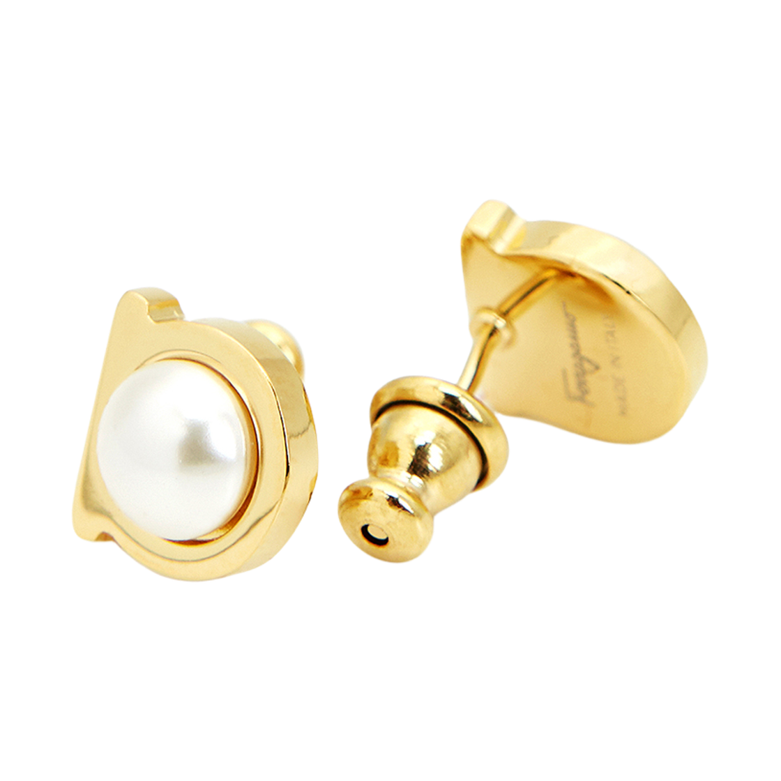 [15% 쿠폰] (W) 페라가모 펄 이어링 글래스 브래스 & 골드([15% 쿠폰] (W) Ferragamo Pearl Earrings Glass Brass & Gold) - 6