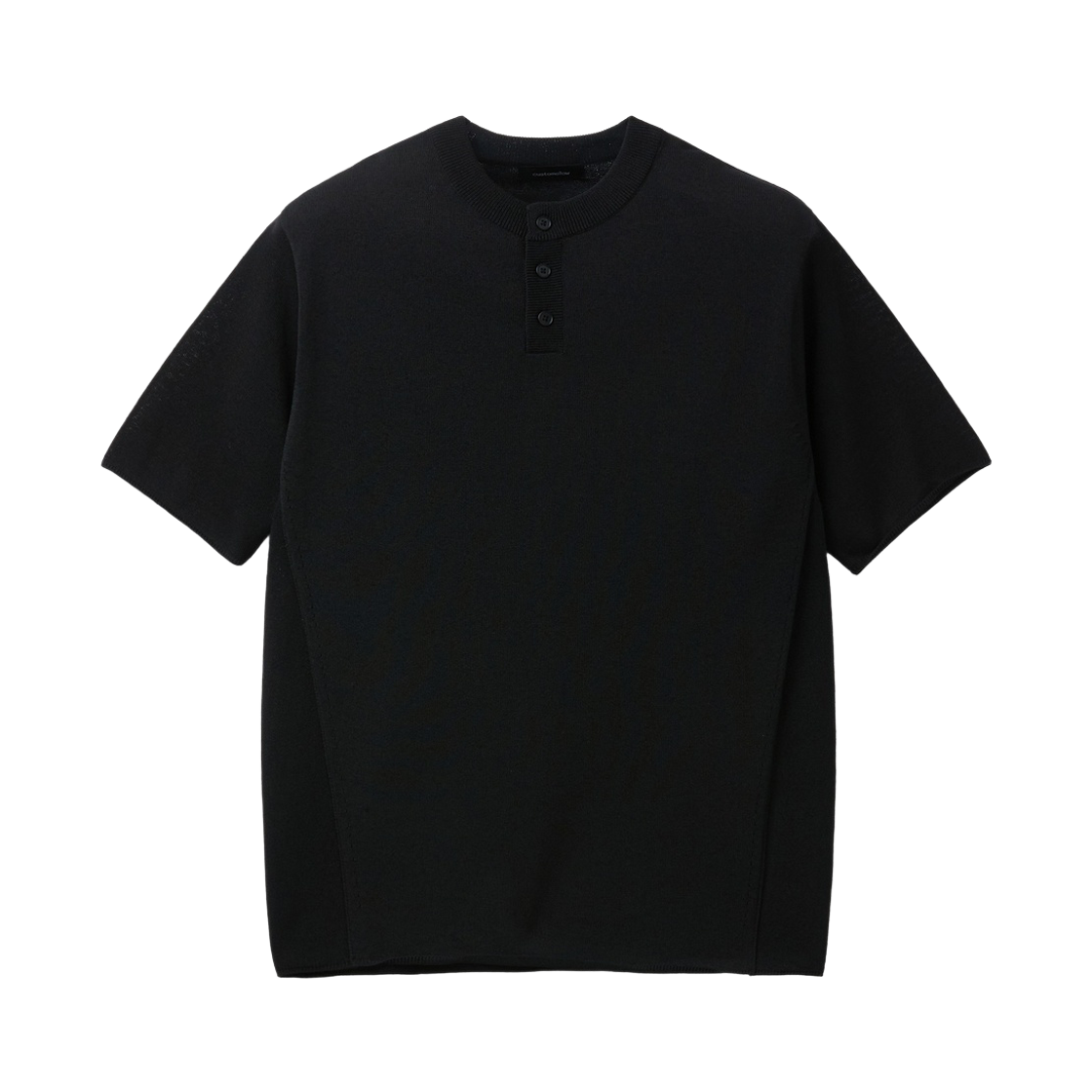 CWWAM26421BKX Customellow Henry Neck Half Sweater Black