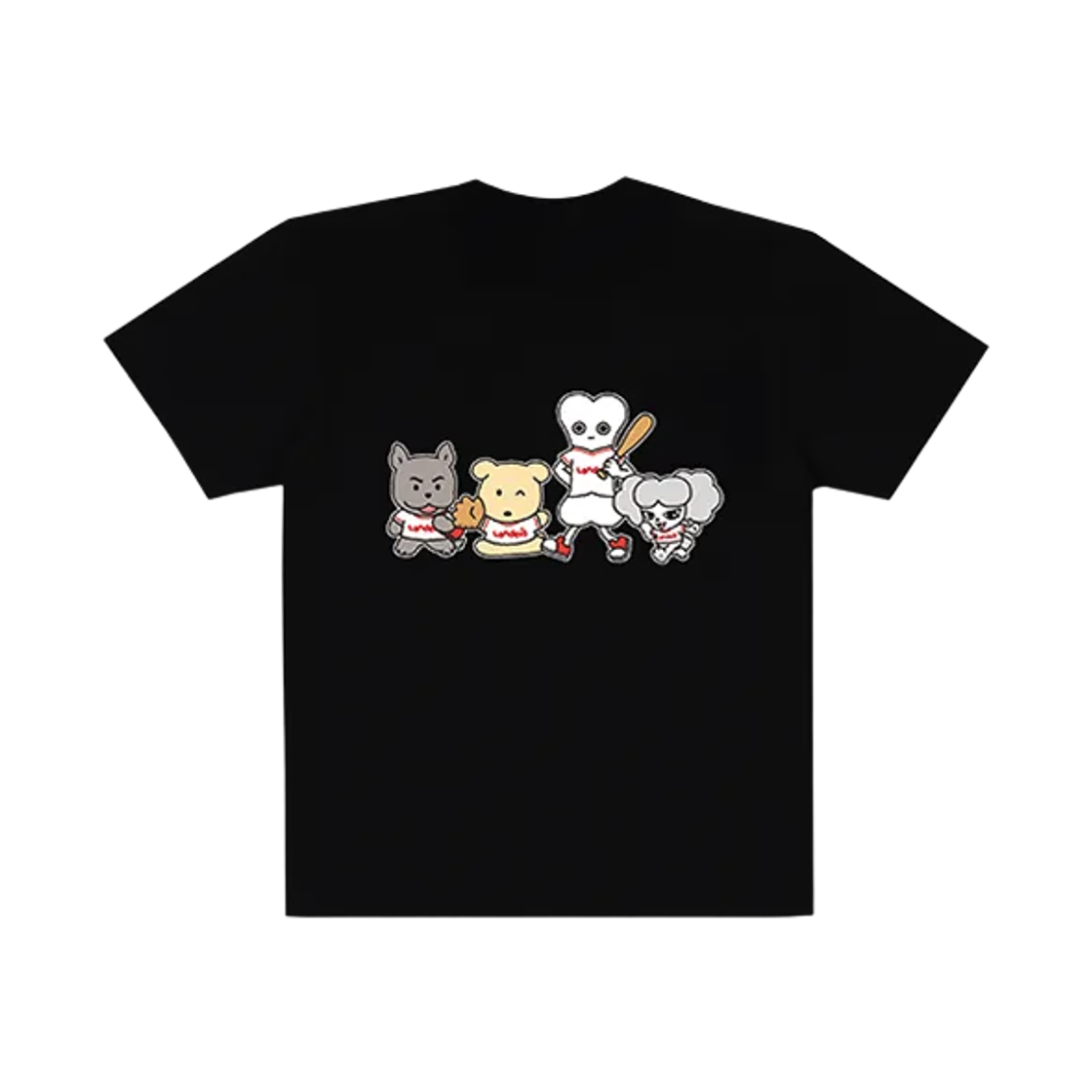 SSG 랜더스 x 깜자 반팔 티셔츠 깜자와 친구들 블랙(SSG Landers x Ggamja Short Sleeve T-Shirt Ggamja & Friends Black) - 2
