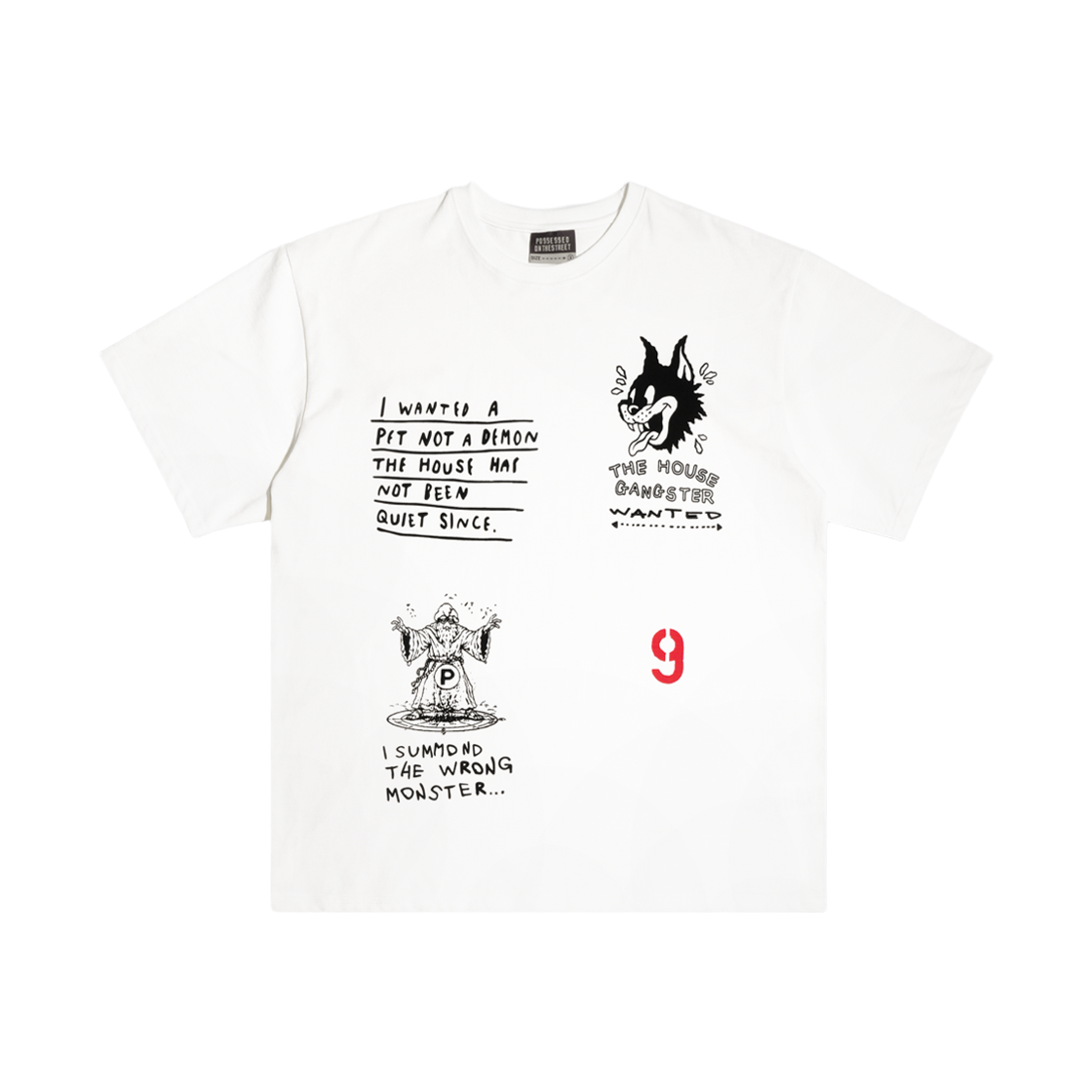 퍼츠 데몬 캣 티셔츠 화이트(POTS Demon Cat T-Shirt White)