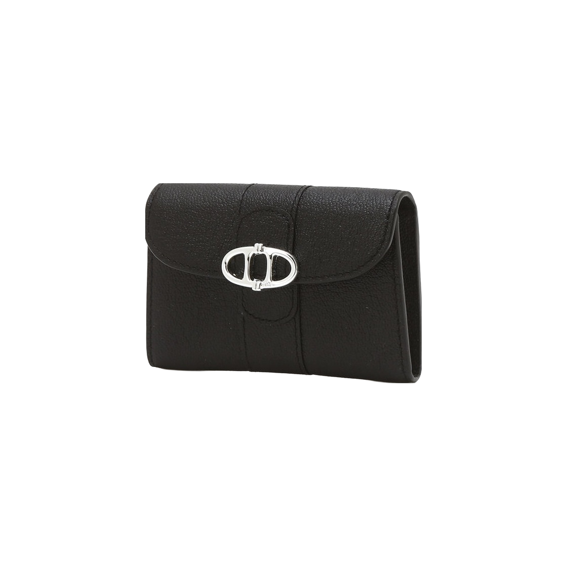 AAHO6E551BK Athe Vanessabruno Acc Black Classic Double A Business Card Wallet Silver Hardware Aaho6E551Bk Black