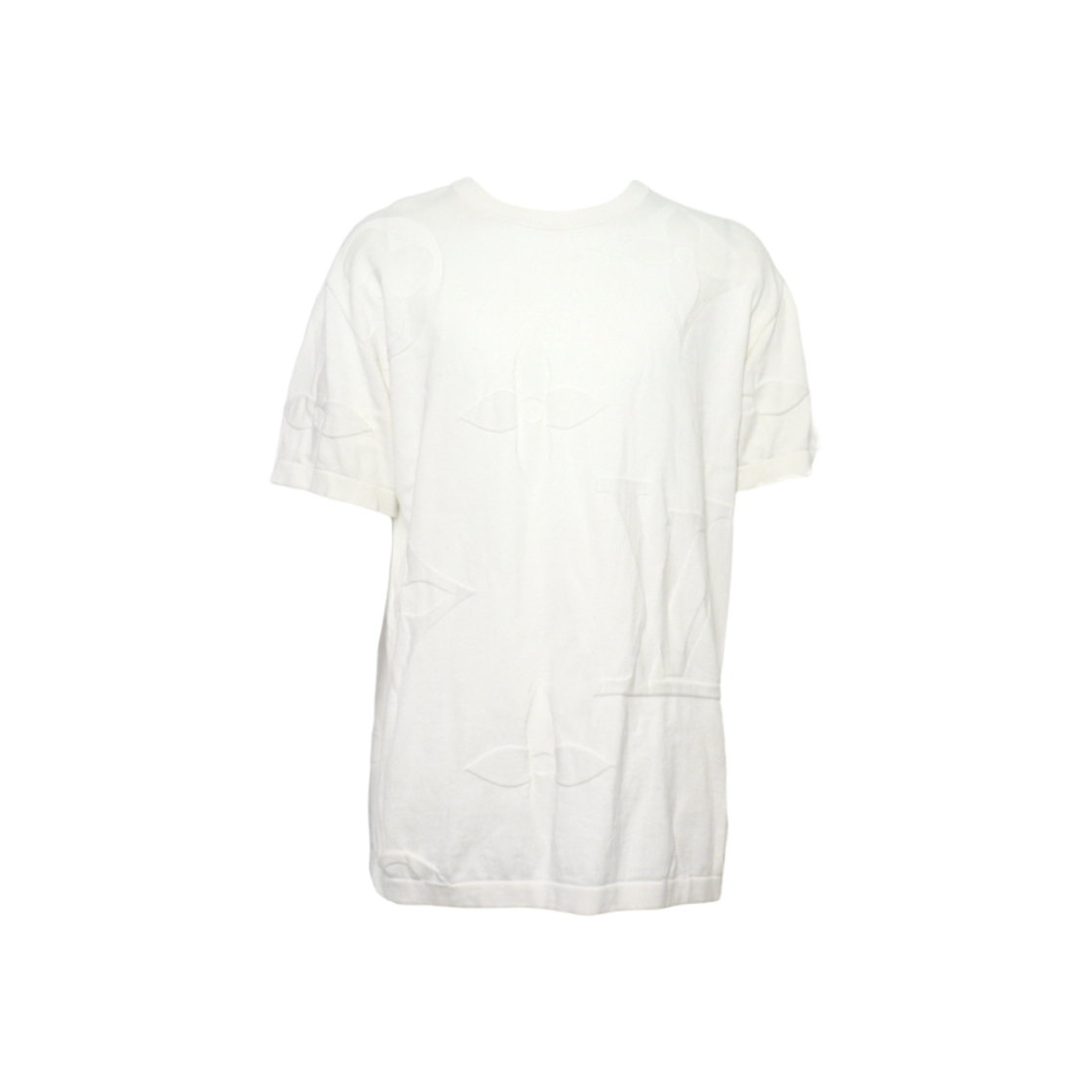 ITPFV6CLTSCG Louis Vuitton White Monogram Embroidered Cotton Short Sleeve T-Shirt