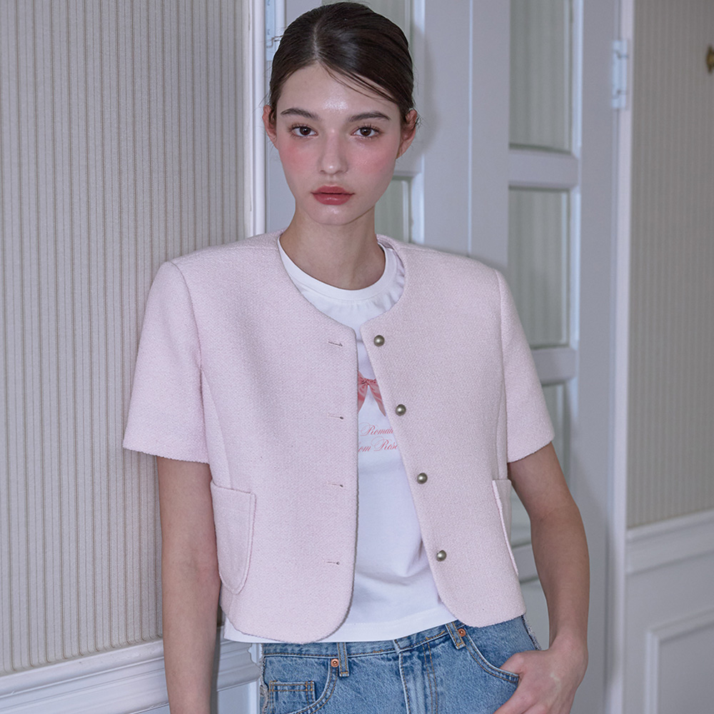 로제프란츠 반팔 트위드 자켓 핑크(Rosefrantz Half Sleeve Tweed Jacket [Pink]) - 2