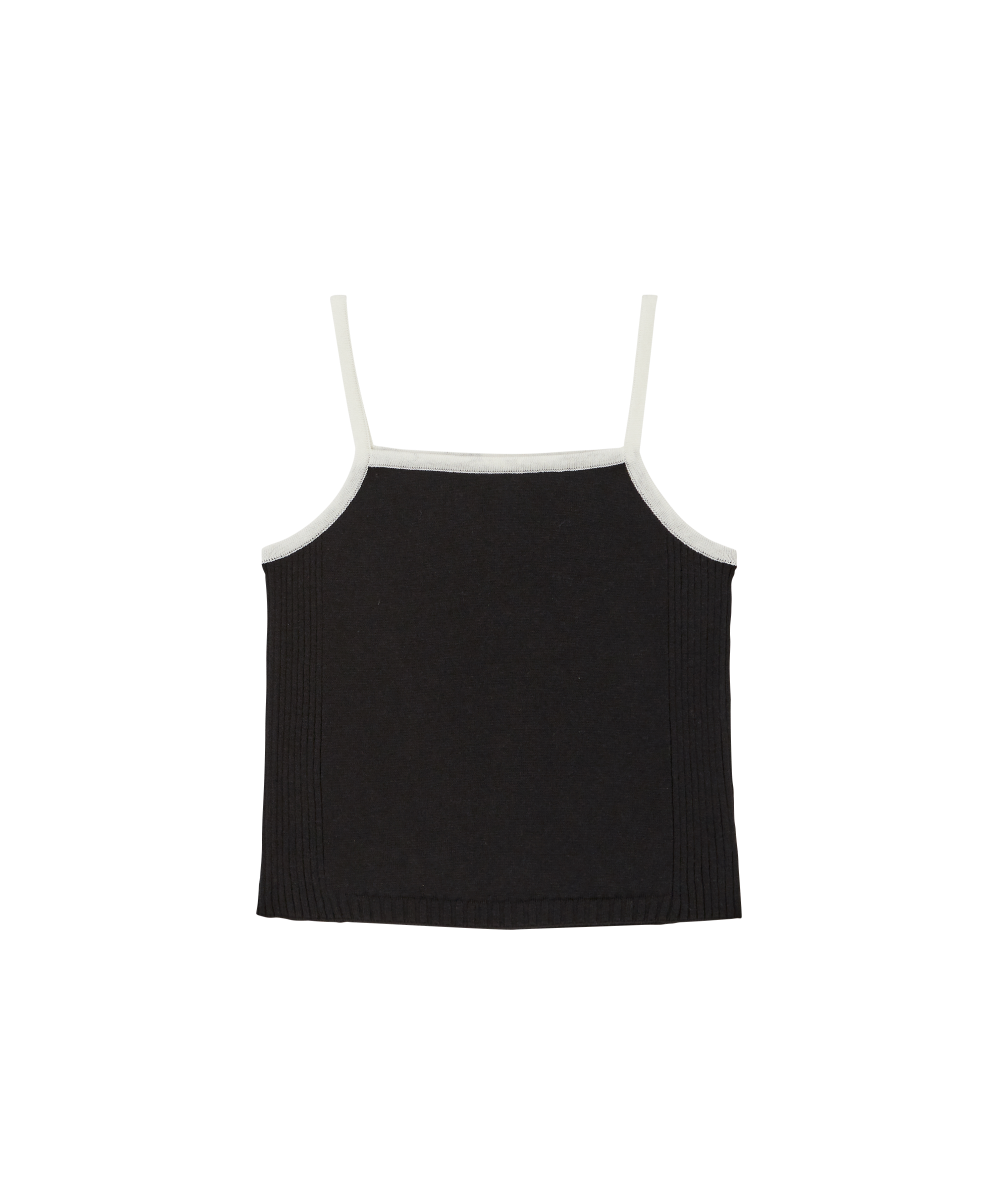 지비에이치 어패럴 콘트레스트 스트랩 니트 / 블랙(GBH APPAREL Contrast Strap Knit / Black)