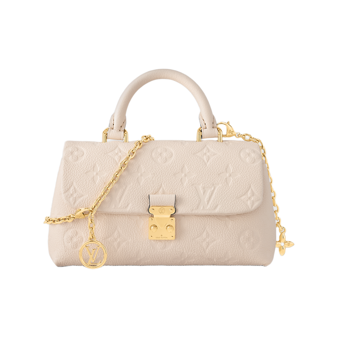 M12145 Louis Vuitton Nano Madeleine Grained Leather Cream