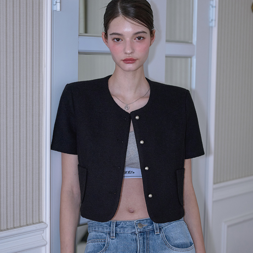 로제프란츠 반팔 트위드 자켓 블랙(Rosefrantz Half Sleeve Tweed Jacket [Black]) - 2