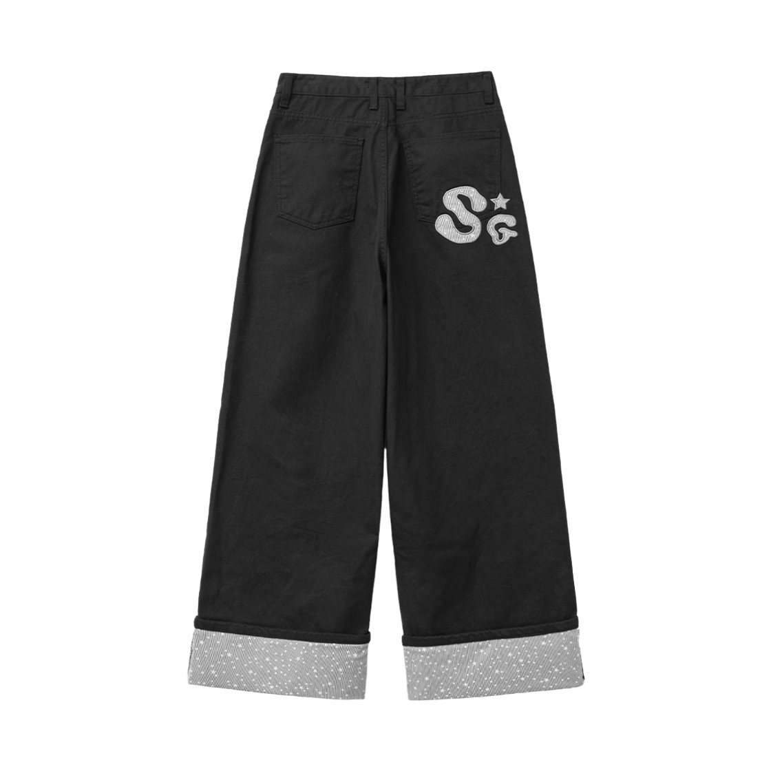 슬릭글로우 스타 롤업 데님 팬츠 블랙(SLEEKGLOW Star Roll-Up Denim Pants Black)