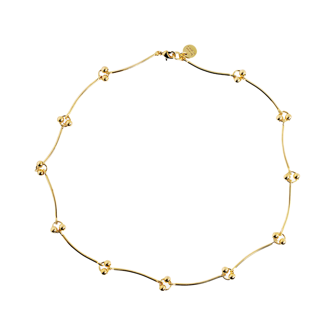 L261MNK160 lovememonster Two Ball Link Chain Necklace GOLD
