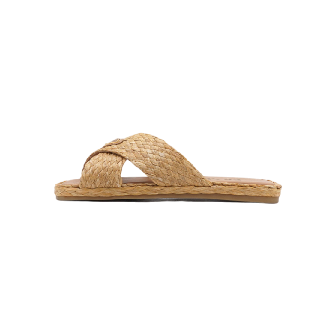 프라다 1XX750 라피아 크로스 슬라이드 삼각 로고 여성 슬리퍼aa64052(Prada Rafia Triangle Logo Cross Slide Slippers) - 1