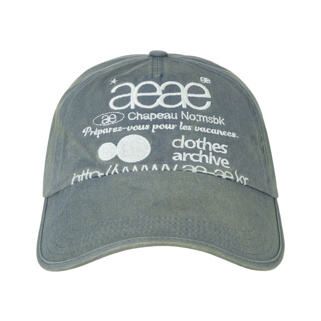 에이에이 웹 로고 워시드 5 패널 볼캡 코펜 블루(Aeae Web Logo Washed 5 Pannel Ball Cap Copen Blue) - 1