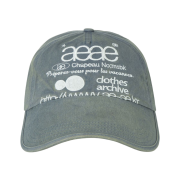 Aeae Web Logo Washed 5 Pannel Ball Cap Copen Blue