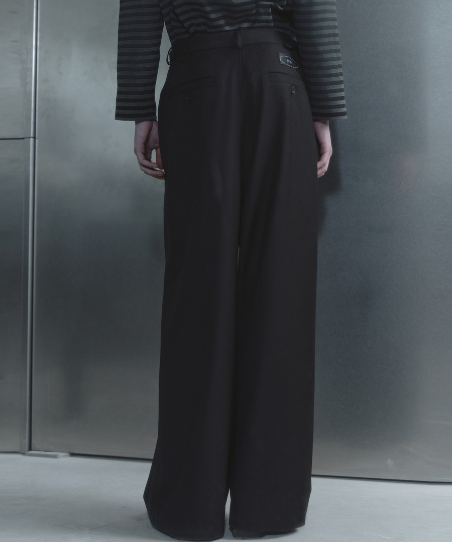 키류 랩 버튼 슬랙스 블랙(kiryu Wrap Slacks Black) - 4