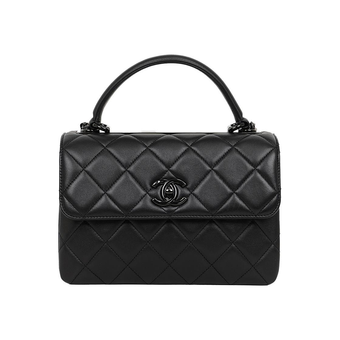 ITSI5KWODP77 Chanel Lambskin Trendy CC Small Black Shoulder Bag Chip