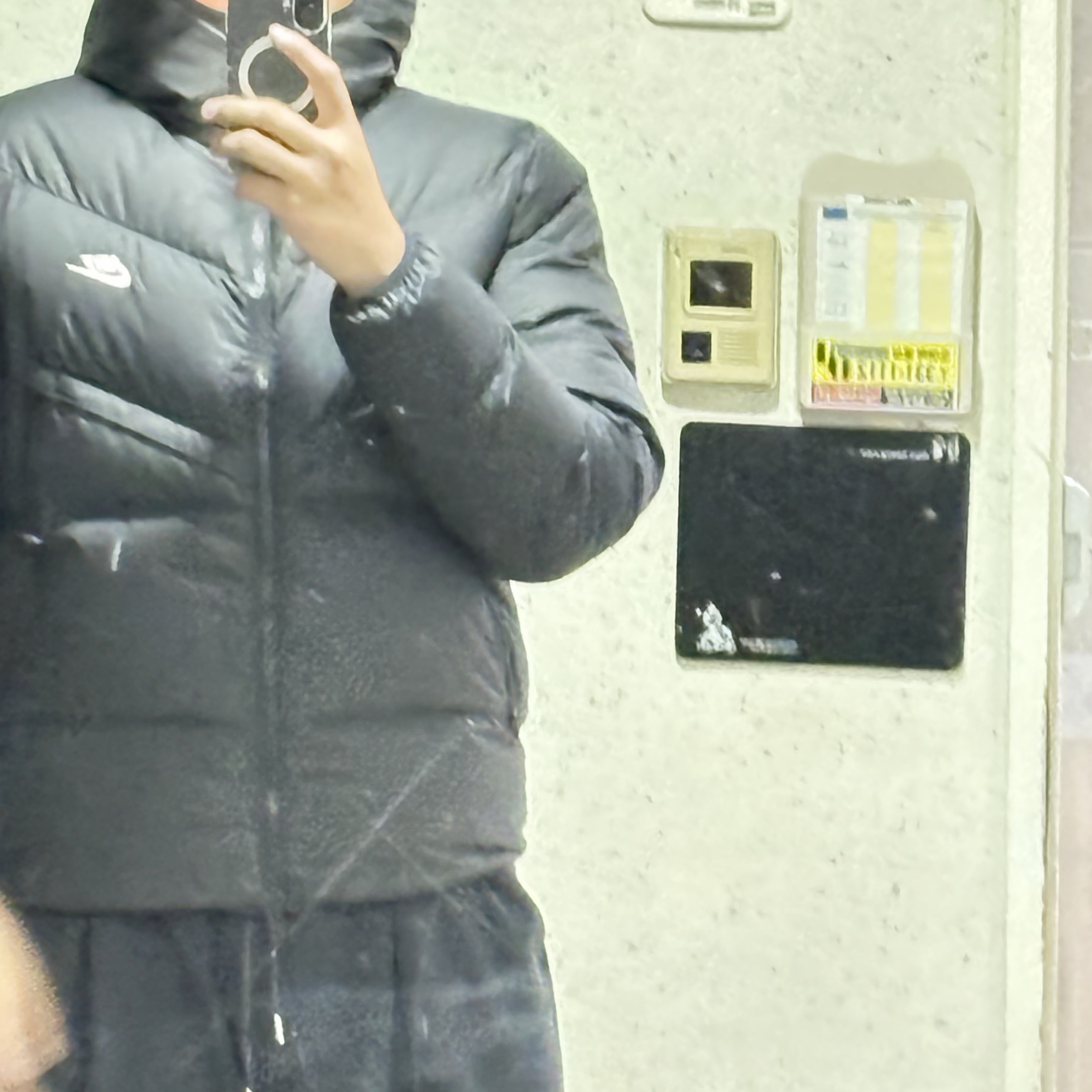 Nike NSW Storm-Fit Windrunner Hoodie Jacket Black, Knitted Curved Training Pants Navy 착용 스타일