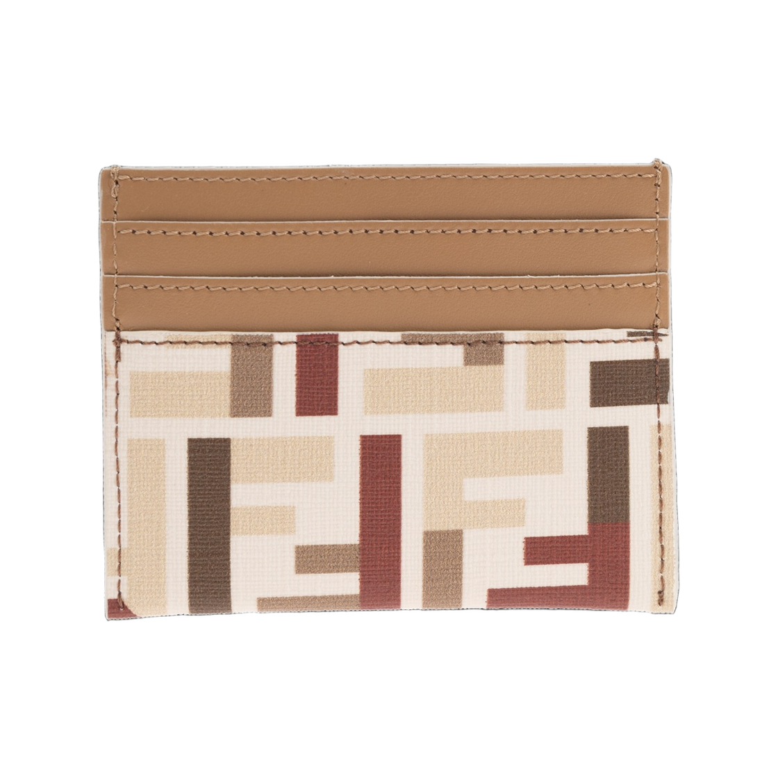 8M0445AV1YF1TVK Fendi FF Fabric Roma Card Holder Multicolor
