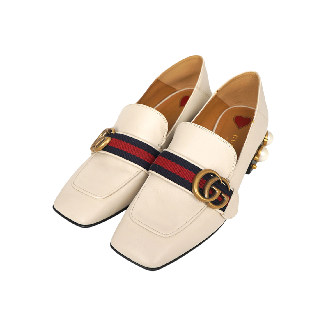 ITMTHDBGQB3Q Gucci Paiton Pearl Mid-Heel Marmont Loafers