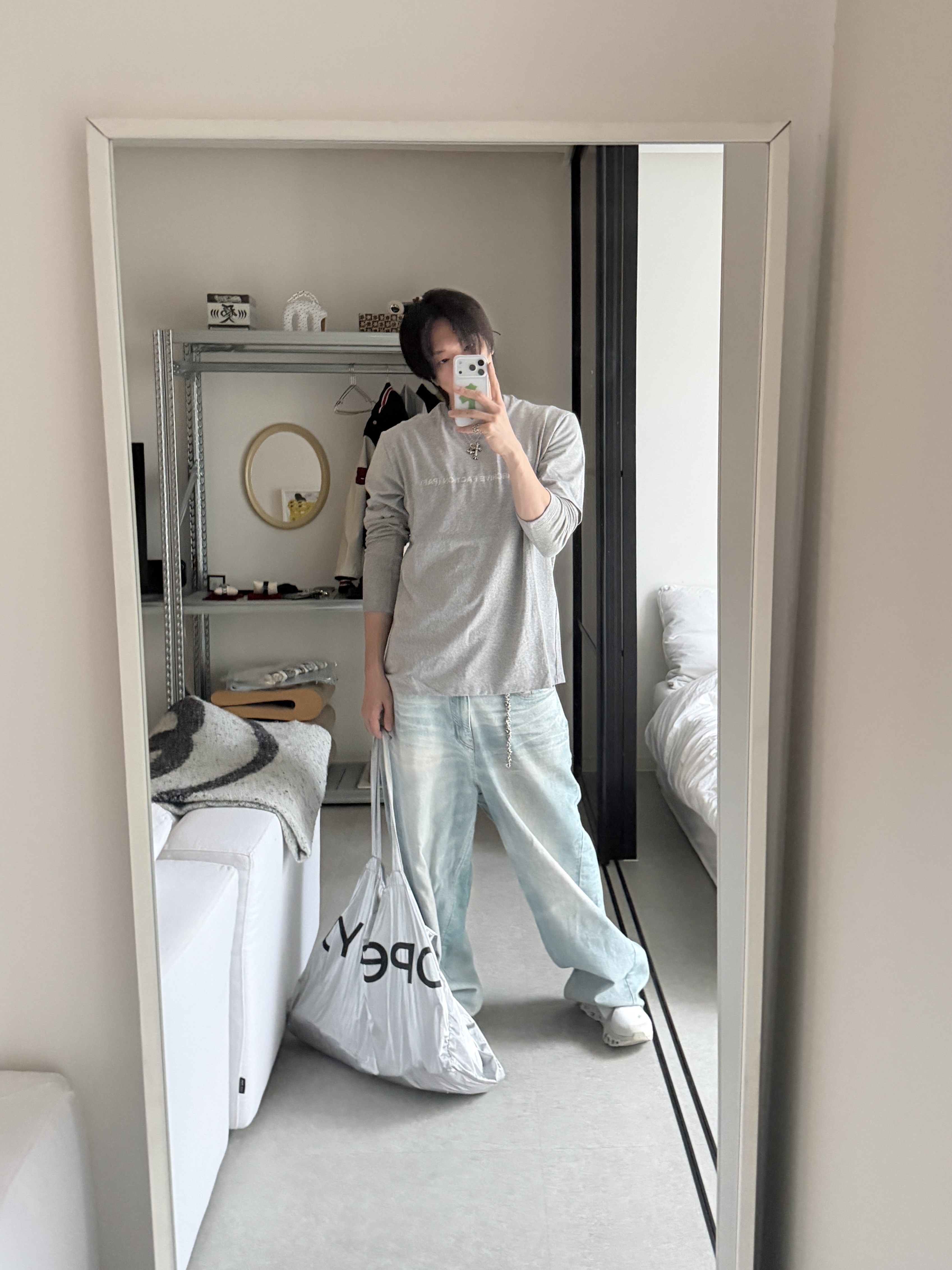 Post Archive Faction (Paf) x Central Cee Syna T-Shirt Gray 착용 스타일 - 5