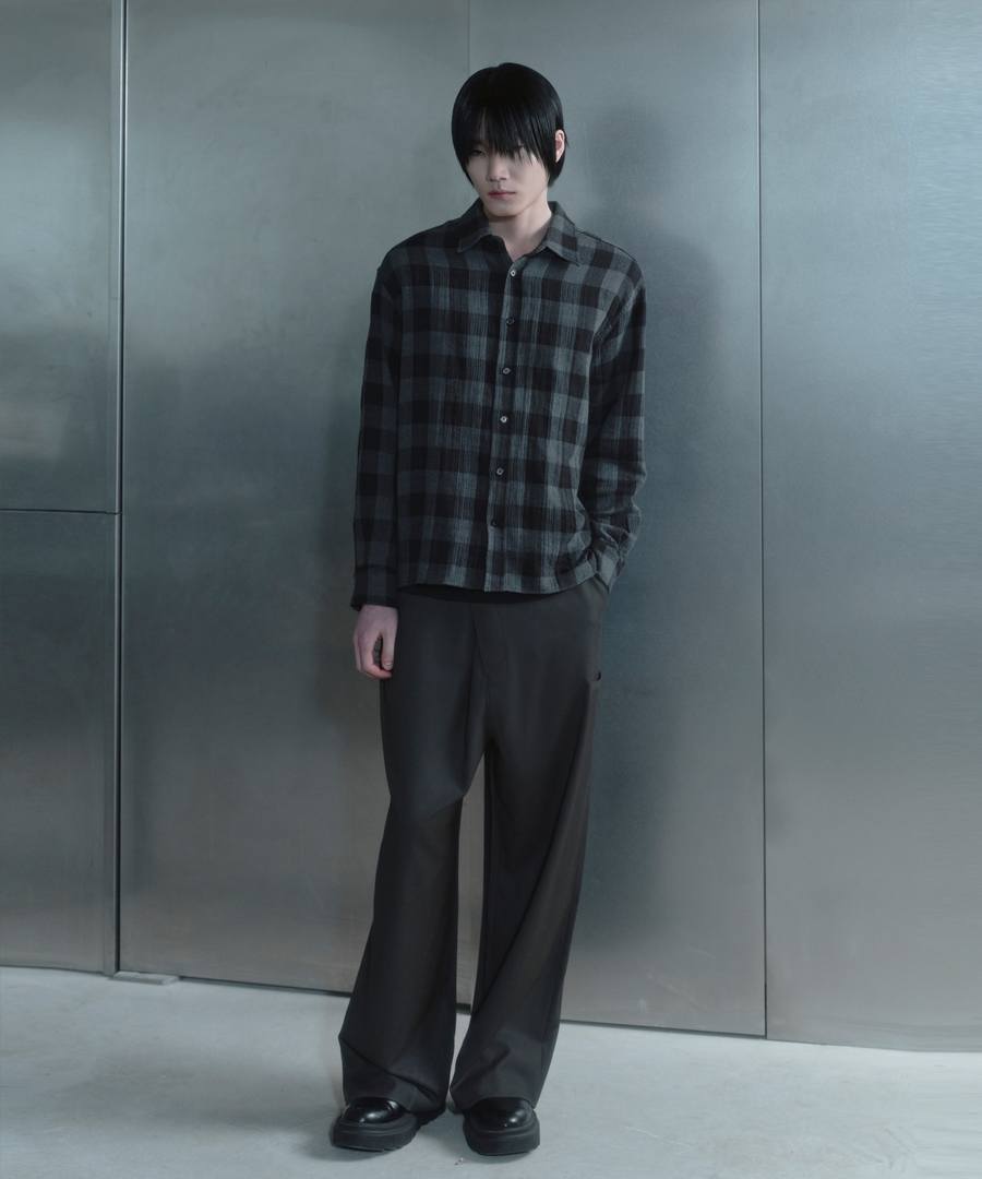 키류 랩 버튼 슬랙스 챠콜(kiryu Wrap Slacks Chacoal) - 5