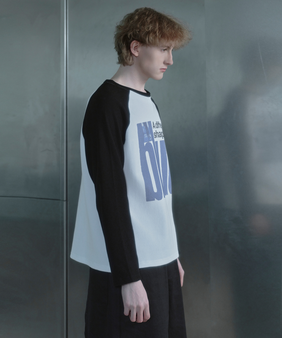키류 블루 와플 나그랑 롱 슬리브 티셔츠(kiryu Blue Raglan Long Sleeve T-Shirt) - 3