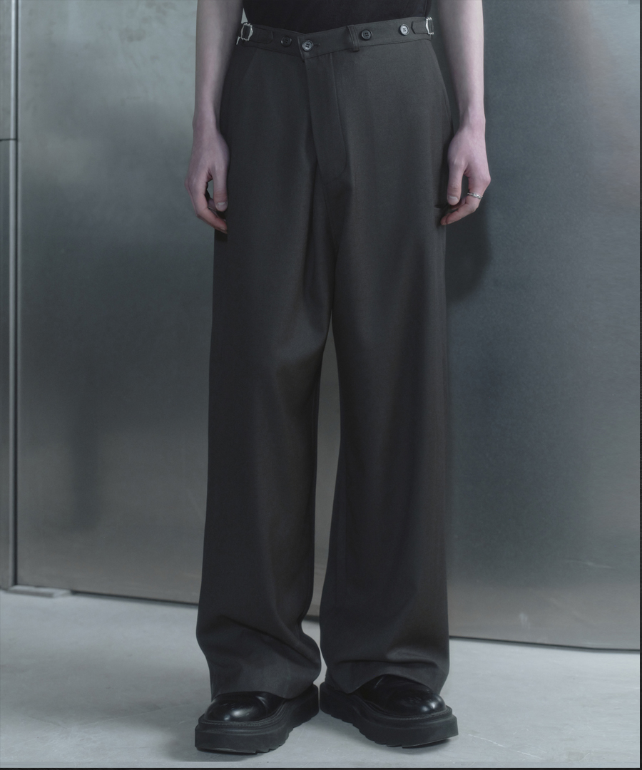 키류 랩 버튼 슬랙스 챠콜(kiryu Wrap Slacks Chacoal) - 2