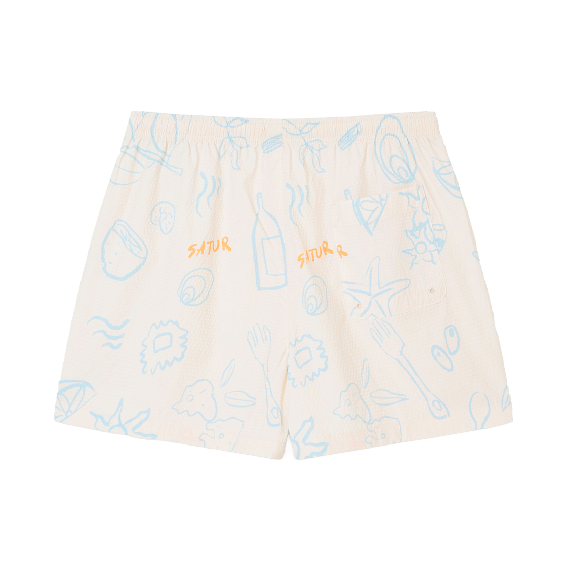 세터 우먼 핸드 드로잉 그래픽 스윔 쇼츠 크림(SATUR W Hand Drawing Graphic Swim Shorts Cream) - 2