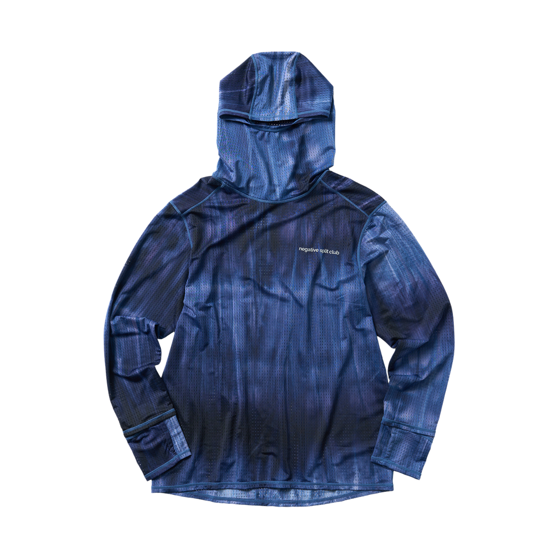 네거티브 스플릿 클럽 에어벤트 타이다잉 레이싱 후드슬리브 블루(negative split club Airvent Tie-Dye Racing Hood Sleeve Blue)