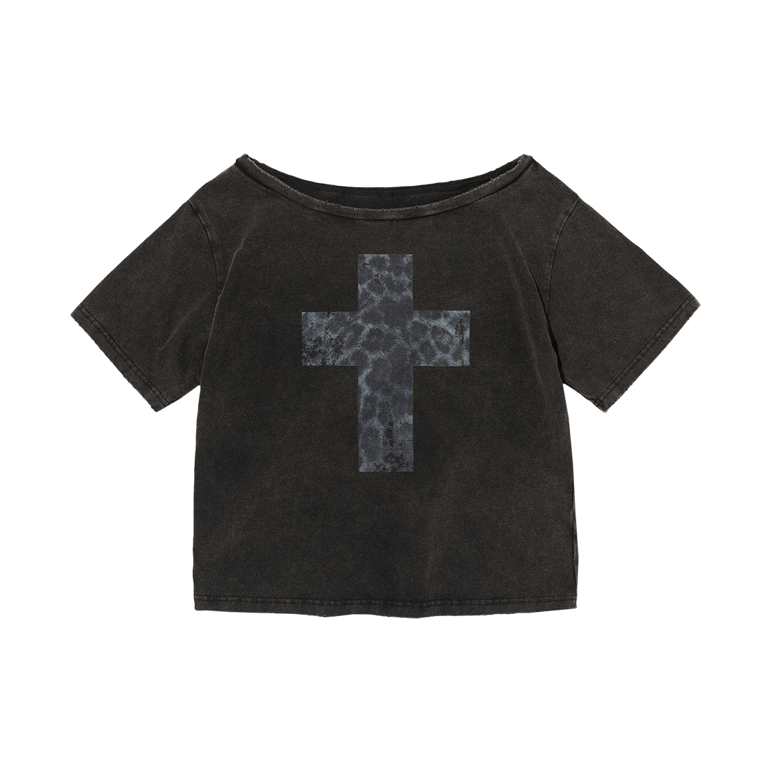 스웨이드 크로스 원 숄더 티 워싱 블랙(Suade Cross One Shoulder Tee Washing Black)