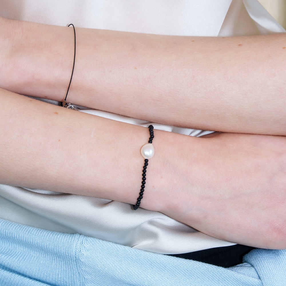 러브미몬스터 천연 원석과 진주 팔찌 블랙(lovememonster Natural Gem And Pearl Bracelet BLACK) - 2