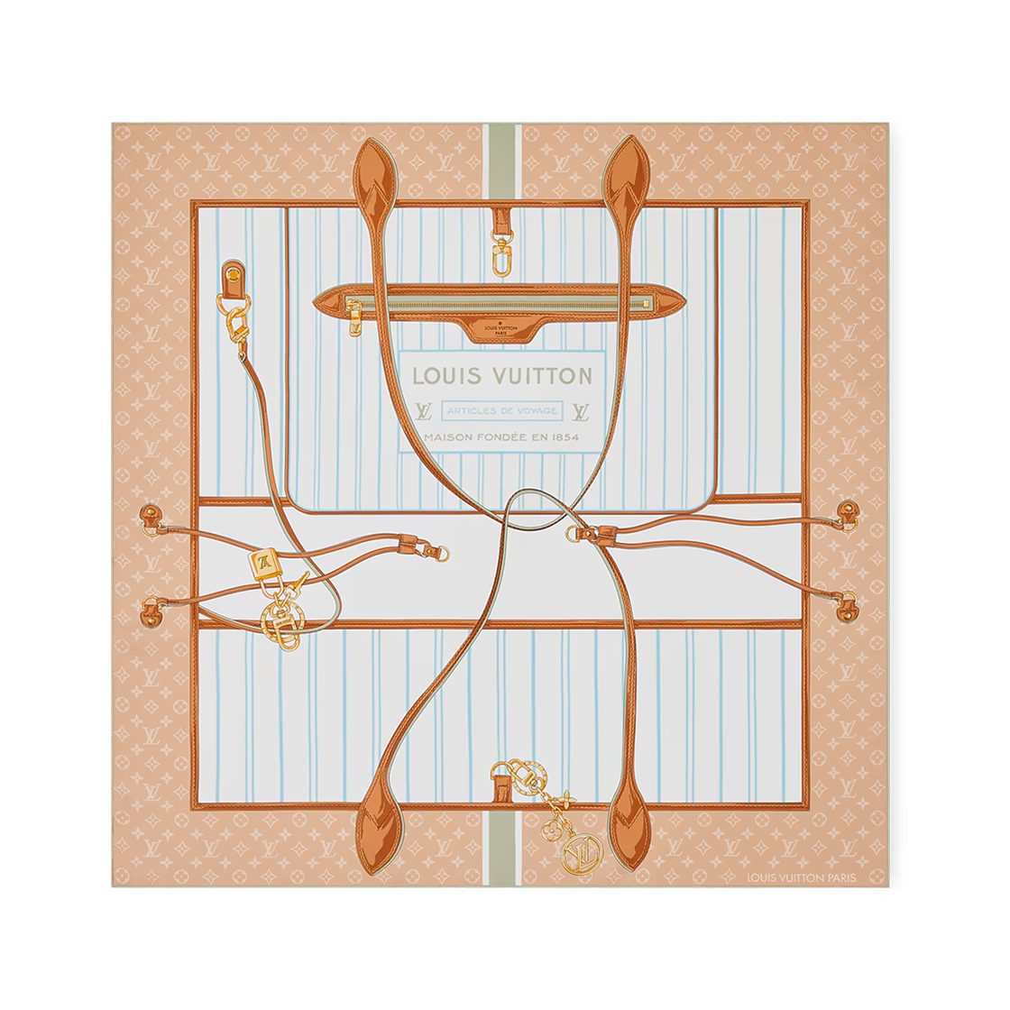 M96535 (W) Louis Vuitton My Neverfull Square 90 Beige