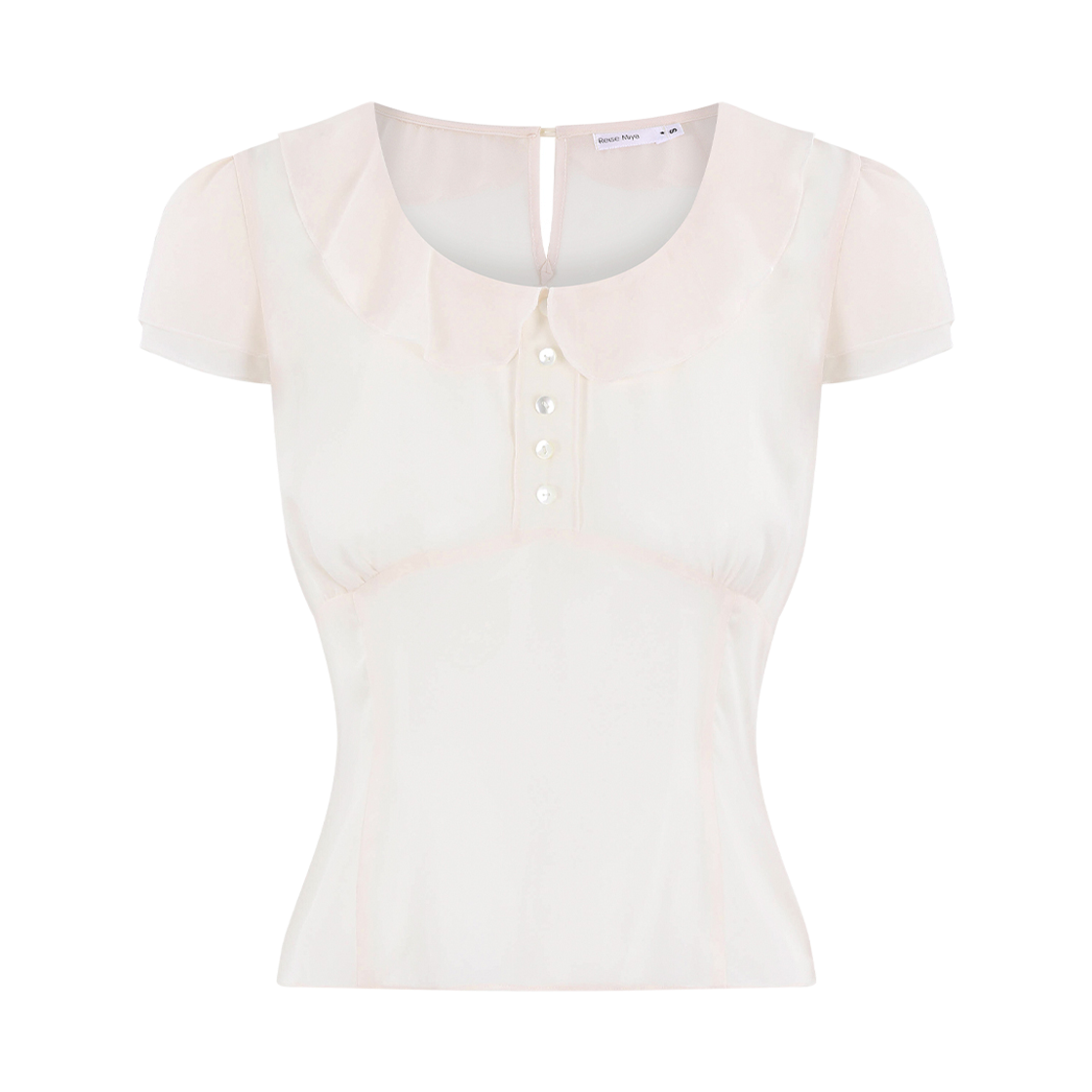 레이즈미야 하나 시어 블라우스 피치 핑크(REISE MIYA Hana Sheer Blouse Peach Pink)