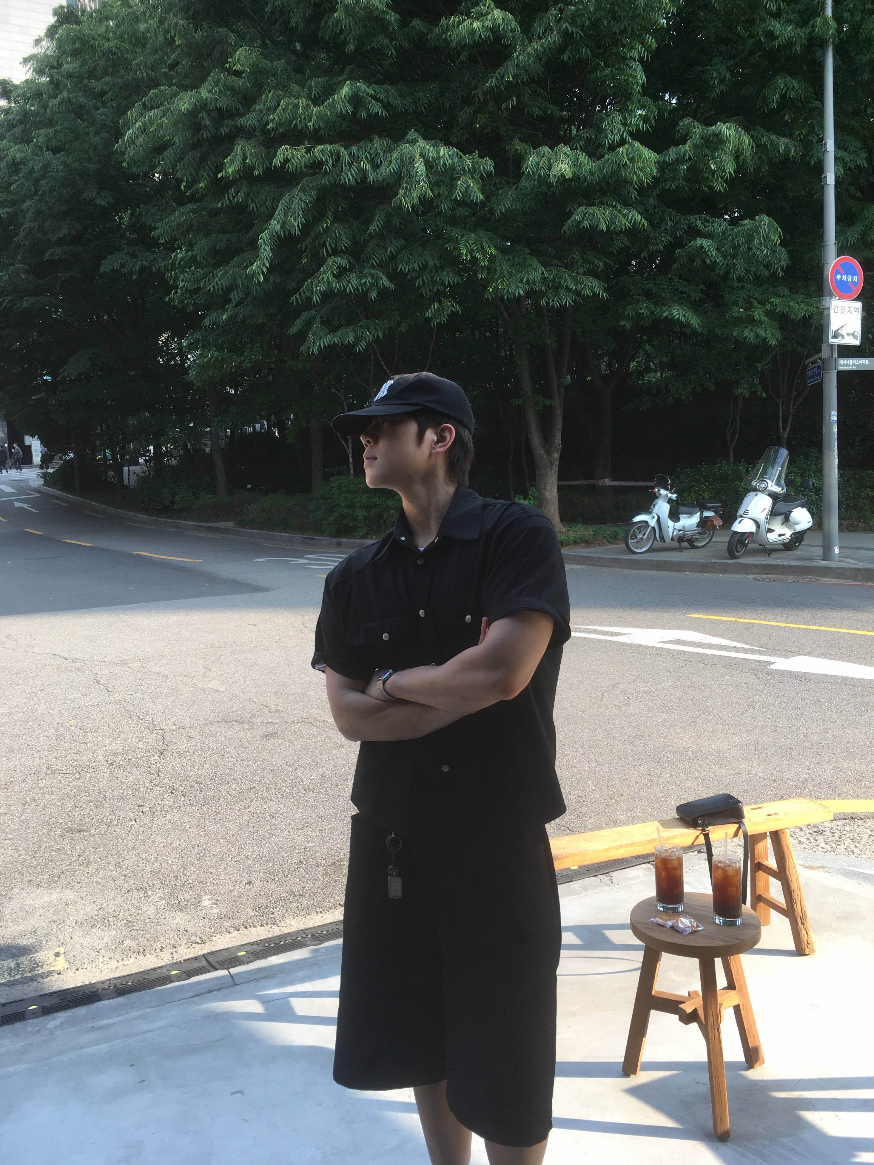 Dr. Martens 1461 Smooth Black, Farfromwhat Far Patch Logo Cap Black 착용 스타일 - 4
