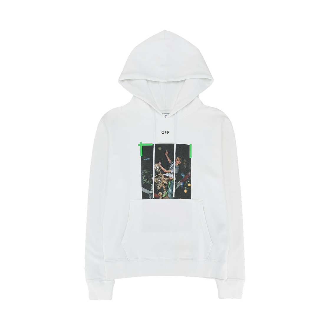 OMBB034F20FLE0110155 Off-White Pascal Print Slim Hoodie White
