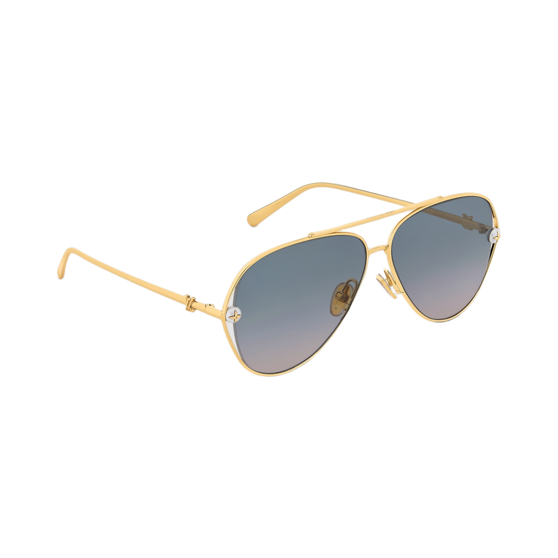 (W) 루이비통 펄 트월 파일럿 선글라스 그라디언트 블루 골드((W) Louis Vuitton Pearl Twirl Pilot Sunglasses Gradient Blue Gold) - 2