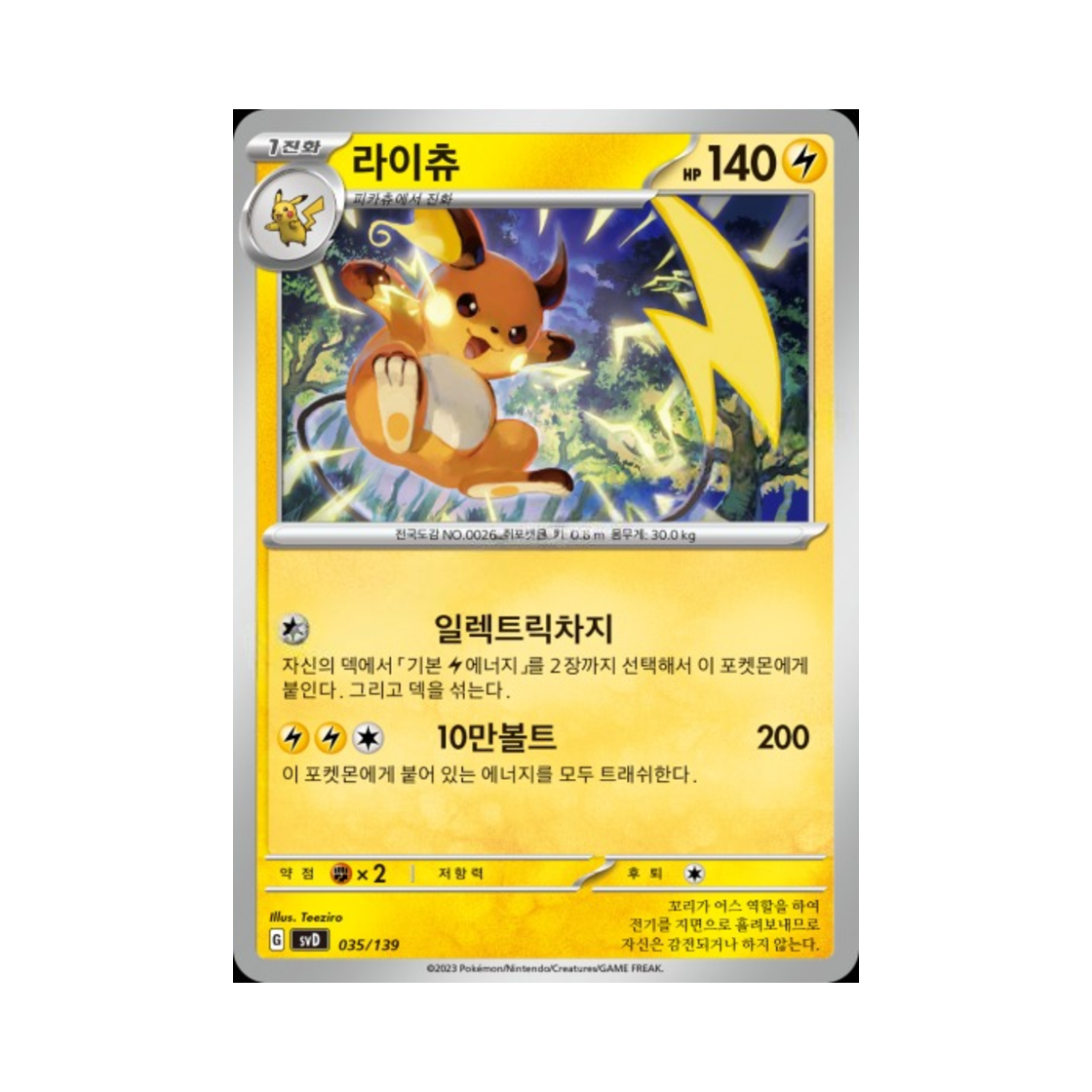 포켓몬 TCG 라이츄 스칼렛&바이올렛 랜덤 ex 스타트 덱 (한글판)(Pokemon TCG Raichu Scarlet & Violet Random ex Start Deck (Korean Ver.)) - 1