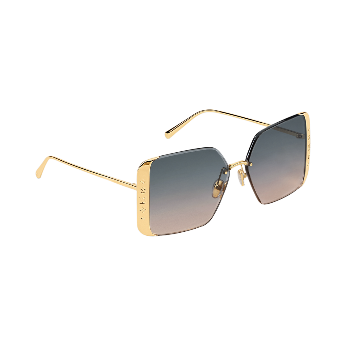 (W) 루이비통 LV 문 메탈 스퀘어 선글라스 골드((W) Louis Vuitton LV Moon Metal Square Sunglasses Gold) - 2
