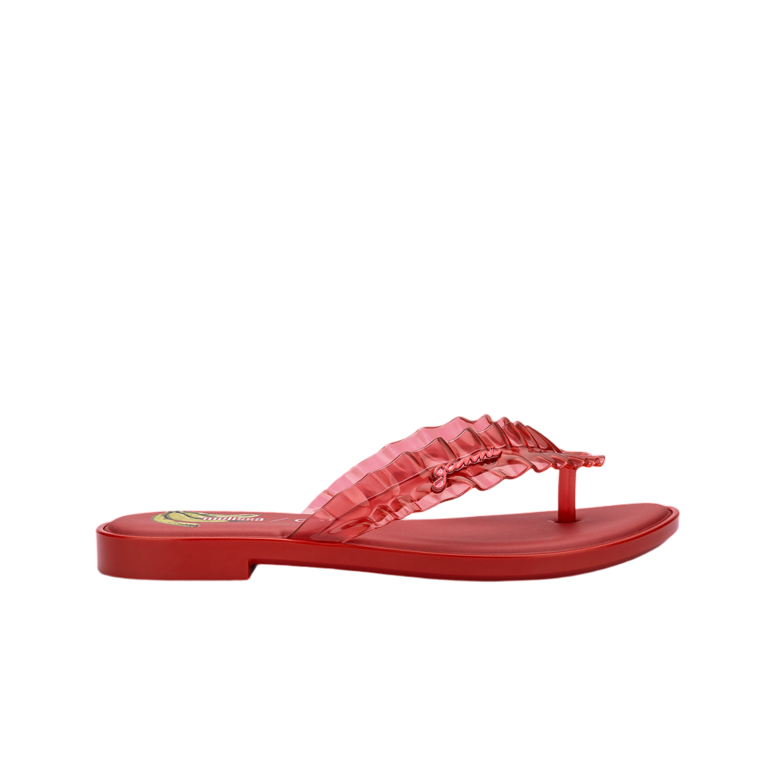 (W) 멜리사 x 가니 플립 플랍 슬림 레드((W) Melissa x Ganni Flip Flop Slim Red)