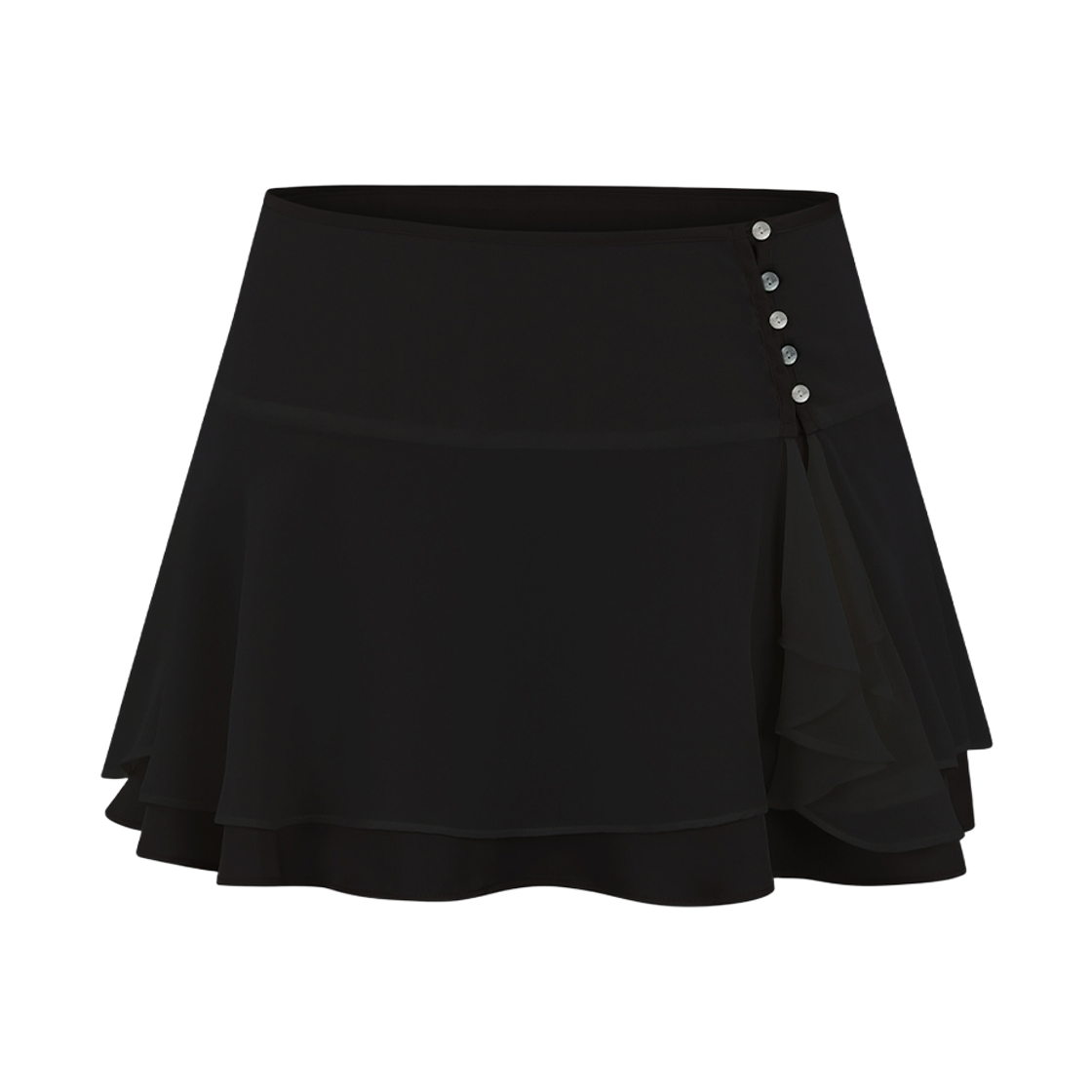 레이즈미야 릴리 쉬폰 미니 스커트 블랙(REISE MIYA Lily Chiffon Mini Skirt Black)