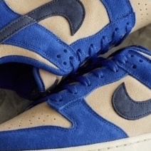(W) Nike Dunk Low LX Blue Suede 착용 스타일