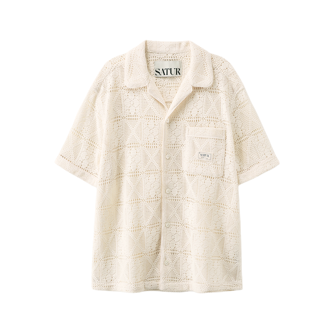 세터 크로셰 칼라 하프 셔츠 크림(SATUR Crochet Collar Half Shirt Cream)