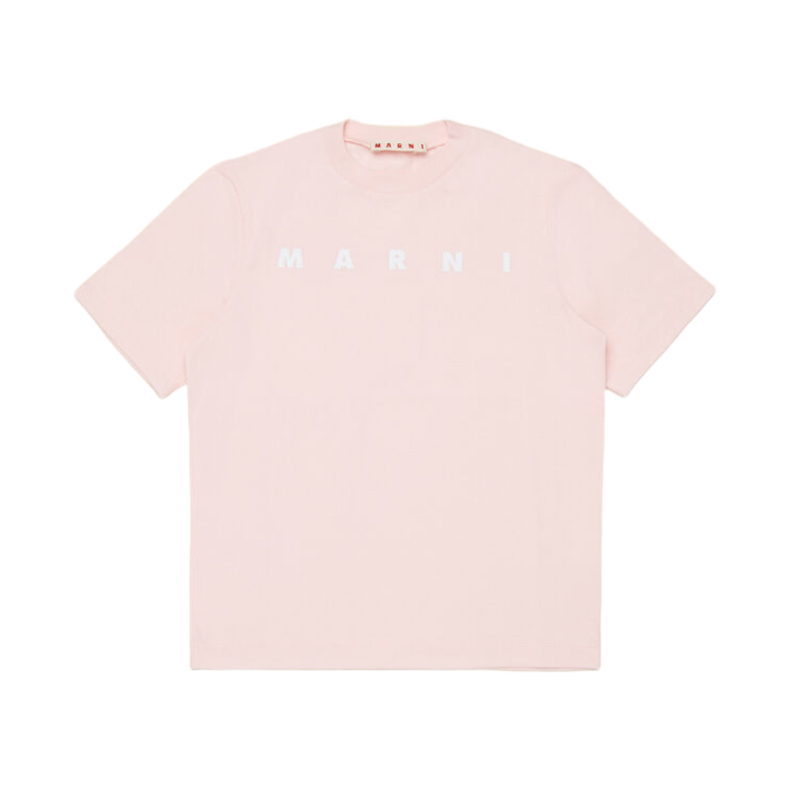 (키즈) 마르니 로고 프린트 코튼 티셔츠 파스텔 핑크((Kids) Marni Cotton T-Shirt with Logo Print Pastel Pink)