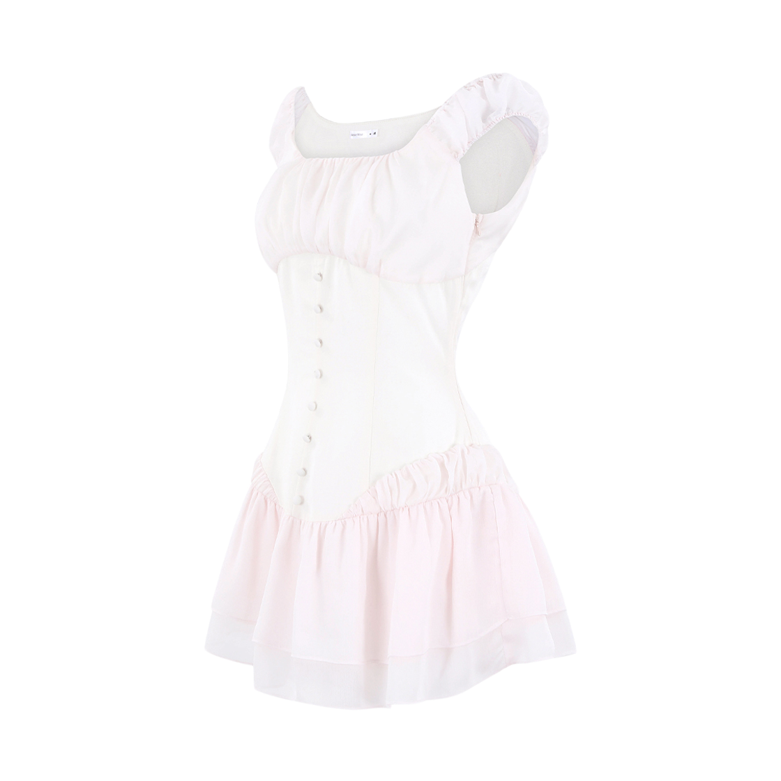 레이즈미야 님프 샤샤 미니드레스 베이지 핑크(REISE MIYA Nymph Shasha Mini Dress Beige Pink)