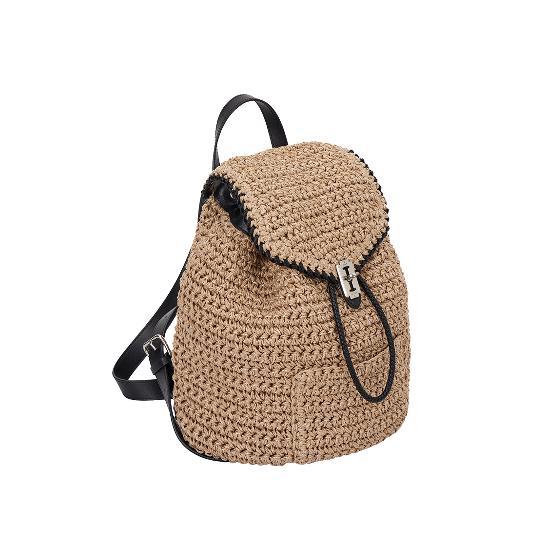 분크 보터 위빙 백팩 미듐 베이지(vunque Boater Weaving Backpack M Beige)