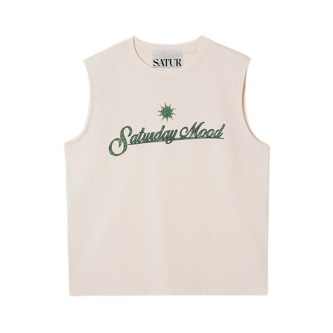 세터 세터데이 무드 레터링 슬리브리스 크림(SATUR Saturday Mood Lettering Sleeveless Cream)