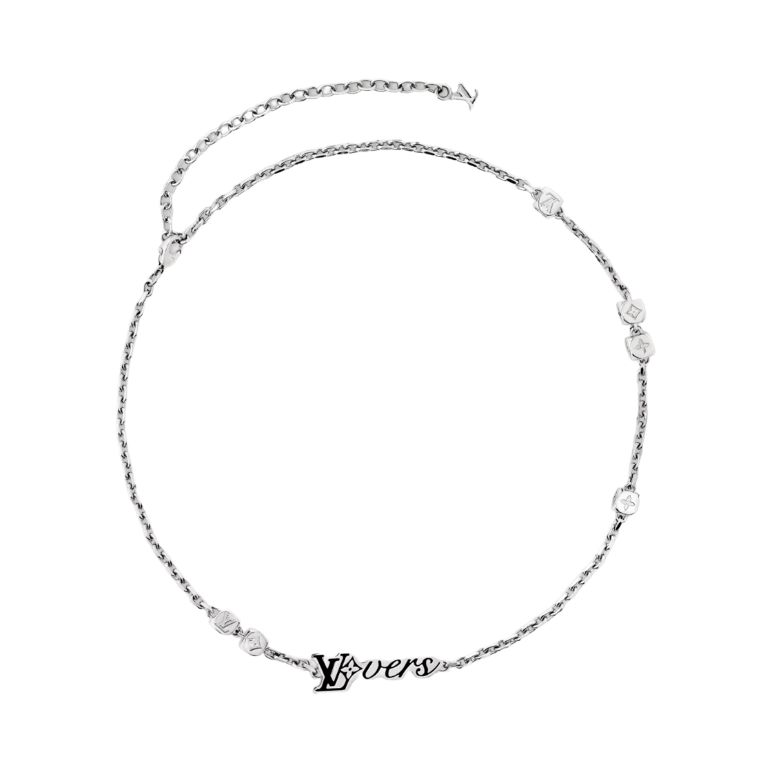 M02565 Louis Vuitton LV Vers Dice Necklace Silver