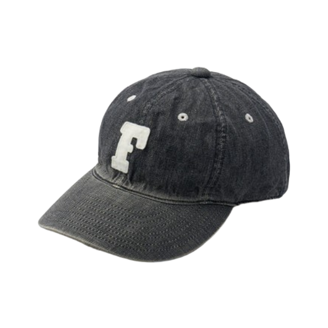 풀카운트 6843HW 6 패널 데님 베이스볼 캡 F 패치 빈티지 워시 블랙(Fullcount 6843HW 6 Panel Denim Baseball Cap F Patch Vintage Wash Black) - 2