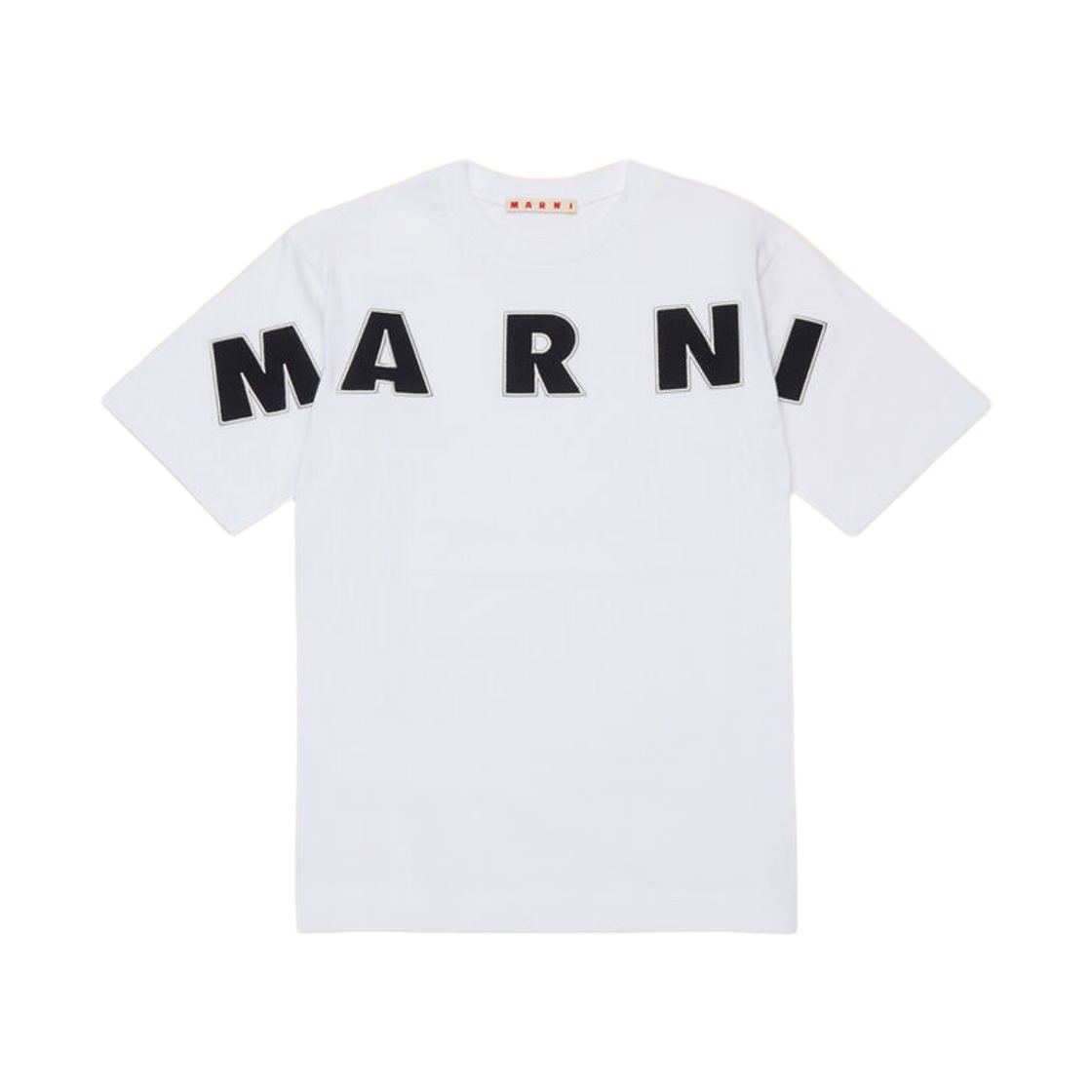 (키즈) 마르니 자수 로고 디테일 티셔츠 화이트((Kids) Marni T-Shirt with Embroidered Logo Detail White) - 1