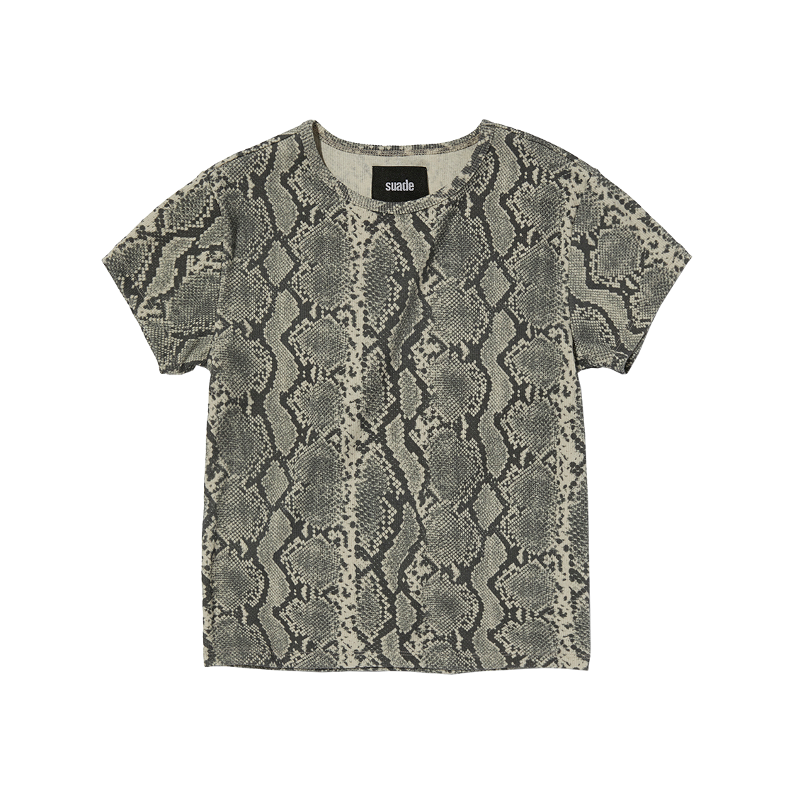 스웨이드 립드 크롭 티 그레이(Suade Ribbed Crop Tee Gray)