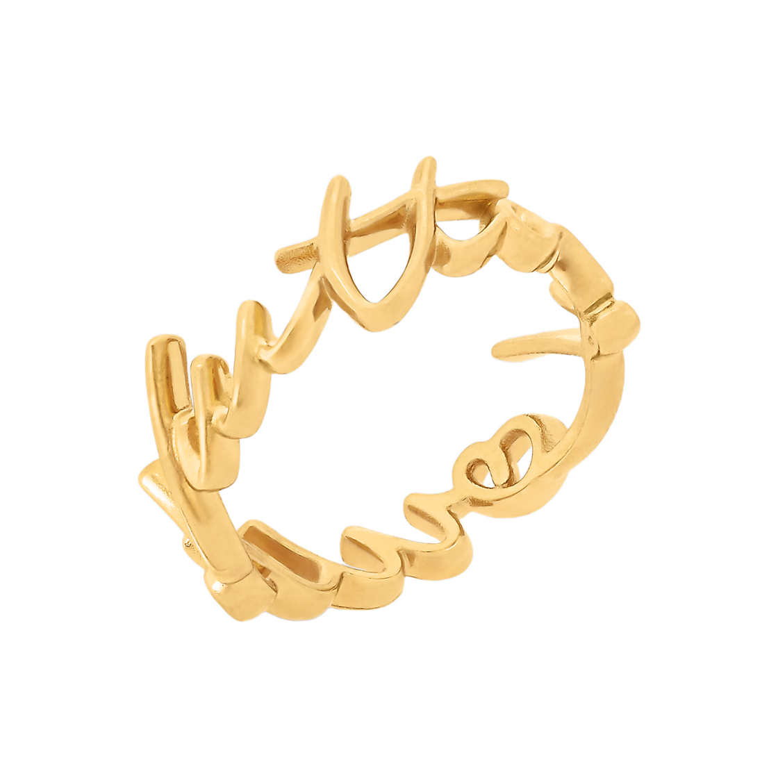 M1804S/M1804M/M1804L (W) Louis Vuitton LV Script Ring Gold
